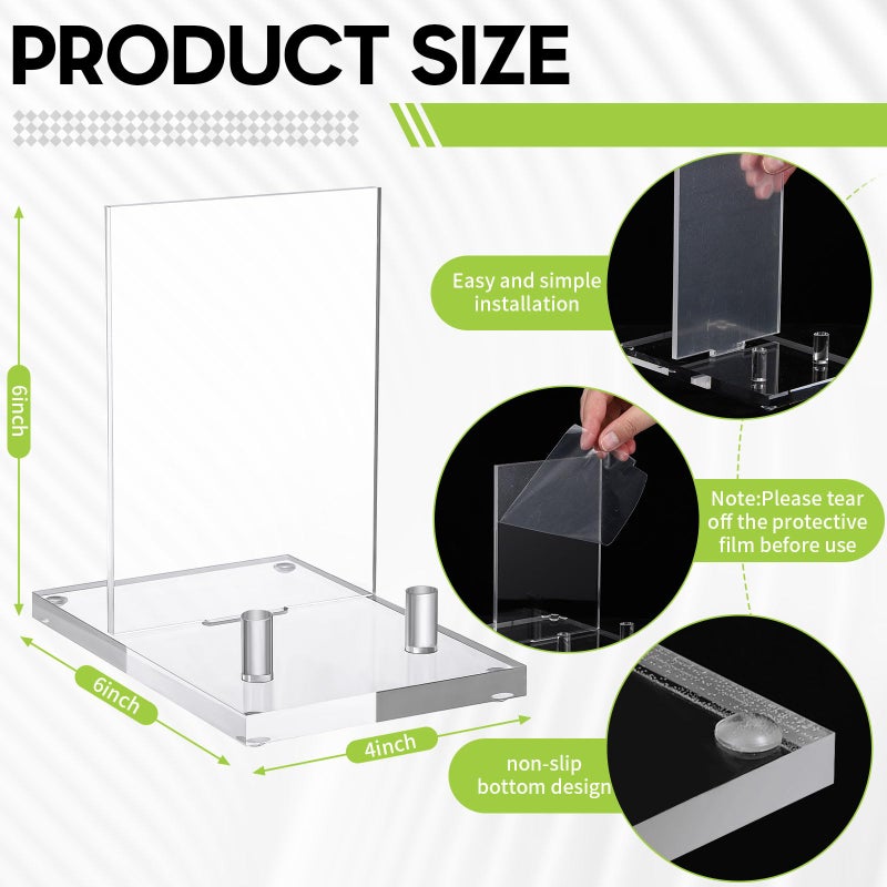 Yousoontic Acrylic Book Display Stand Clear Easel Plate Stand for Displaying Books, Picture, Notebooks, Platter, Photo, Artworks(4 x 6 x 6 Inch) - Image 2