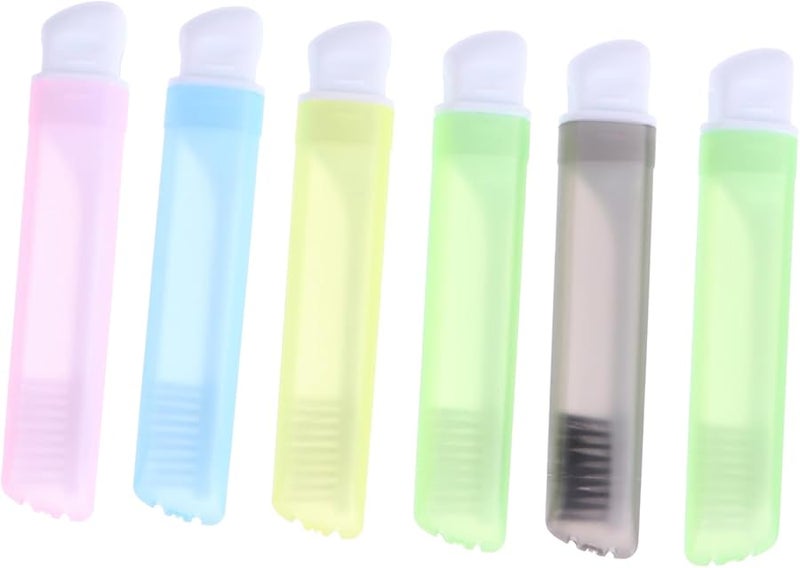 Portable Travel Toothbrush Set 6pcs Soft Bristle Ergonomic Handle Random Color - Image 1