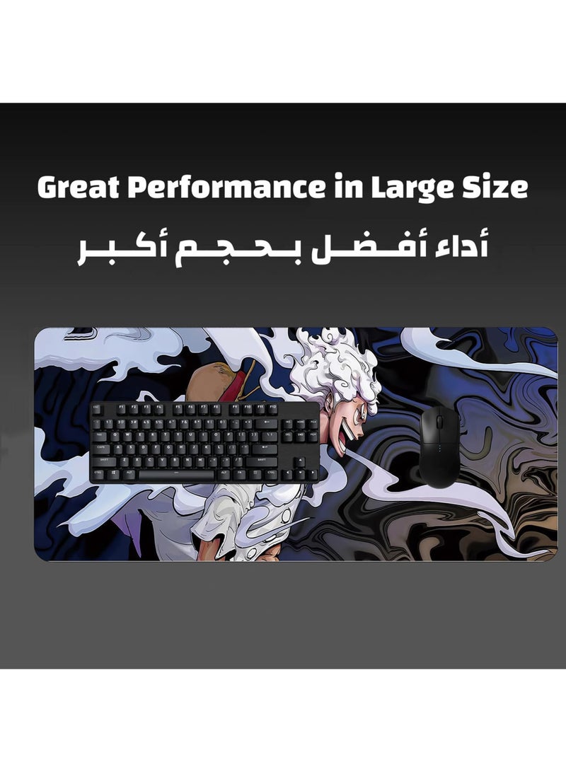 Rock Pow Extended Large Gaming Mouse Pad XXL & XXXL Full Desk ART style & Mousepad Non-Slip Rubber Base Big Keyboard Mat with Stitched Edges for Gaming (300MMx800mmX3mm) - Image 4