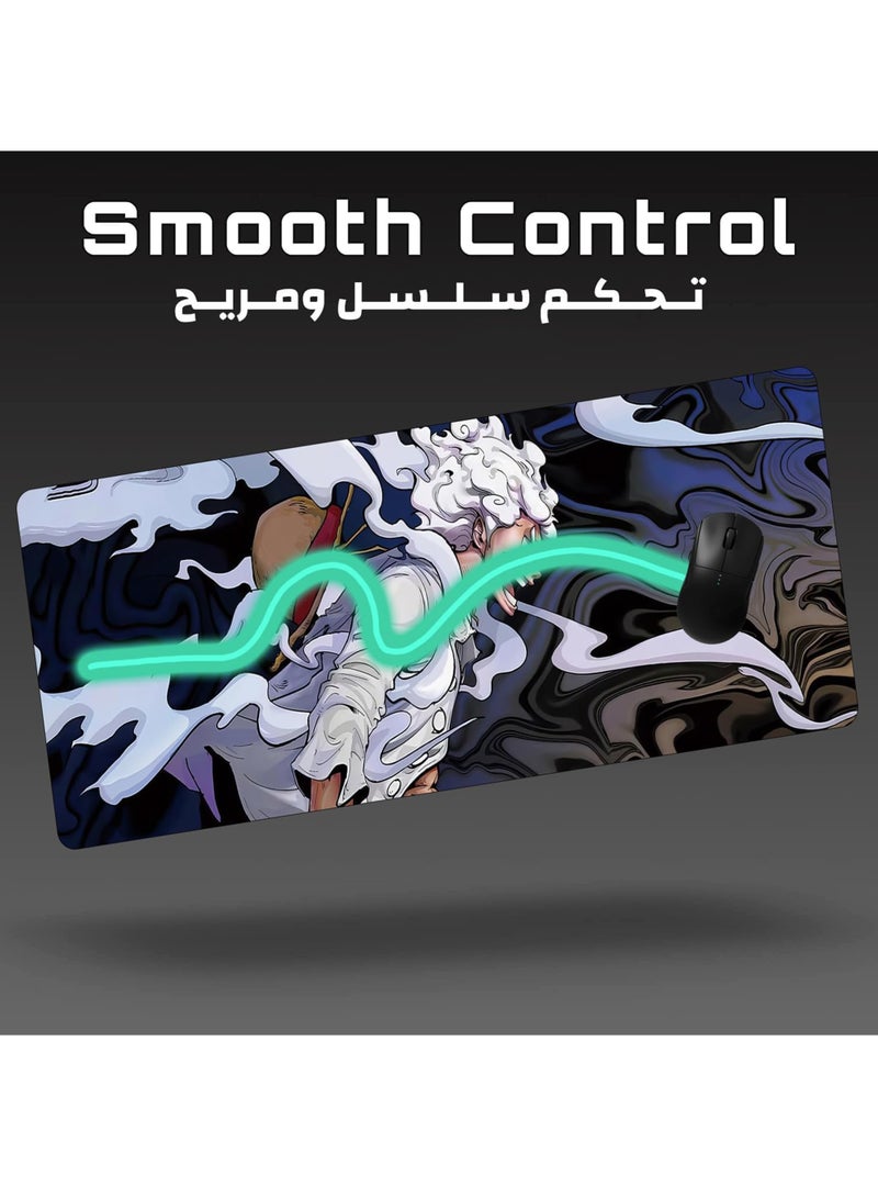 Rock Pow Extended Large Gaming Mouse Pad XXL & XXXL Full Desk ART style & Mousepad Non-Slip Rubber Base Big Keyboard Mat with Stitched Edges for Gaming (300MMx800mmX3mm) - Image 5