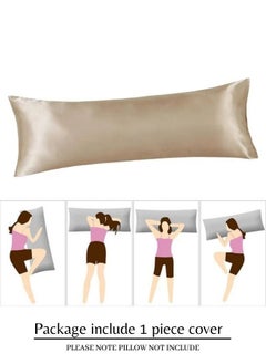 Silky satin, 1-piece long pillow cover, beige. - pzsku/ZA814782B415CD0C75DF4Z/45/_/1709404975/c78d0171-81a9-46ed-a40a-2f4be159aeea