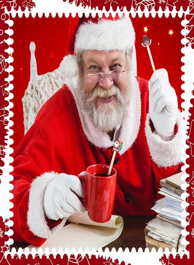 Mifoci 100 Pcs Christmas Wooded Coffee Stirrers African American Christmas Coffee Stir Sticks Disposable Stirring Sticks for Beverage Chocolate Hot Drink Party Supplies, 20 Styles (African American) - Image 5