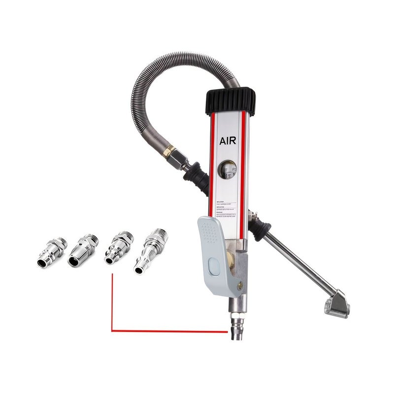 Aluminum Tire Pressure Gauge With Dial And Hose Mechanical Tire Inflator For Accurate Pressure Detection Fits All Car Models Portable Model Dp 704 - Image 3