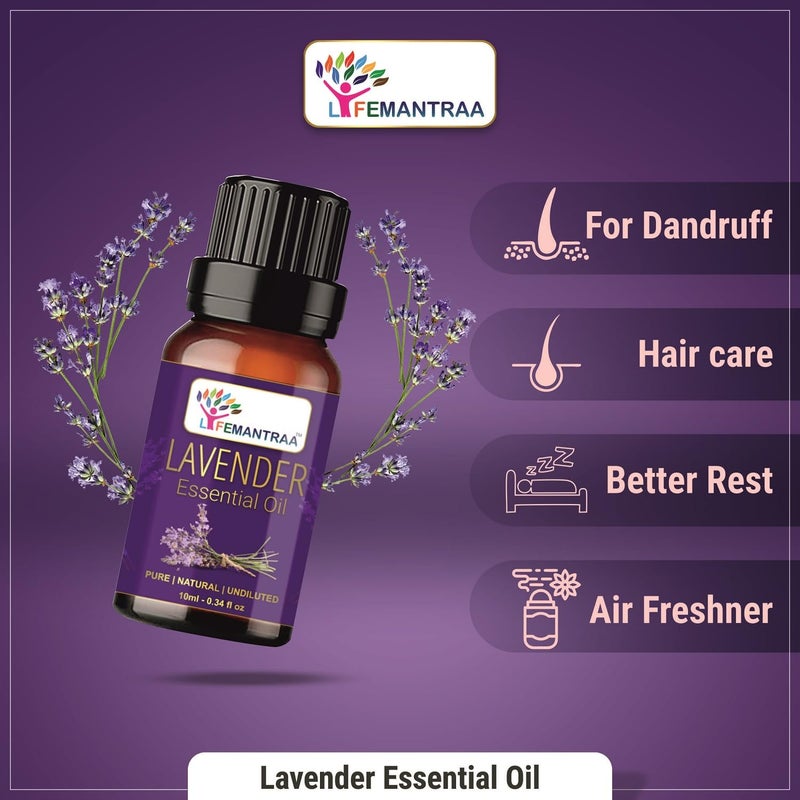 Lifemantraa Lifemantraa Pure Lavender and Peppermint Pepermint Essential Oil for Home Fragrance Diffuser Essential Oils Set for Room Air Freshener Aroma Oil Diffusers Soap Making Candle Making 15ml Each 30ml  - Image 2