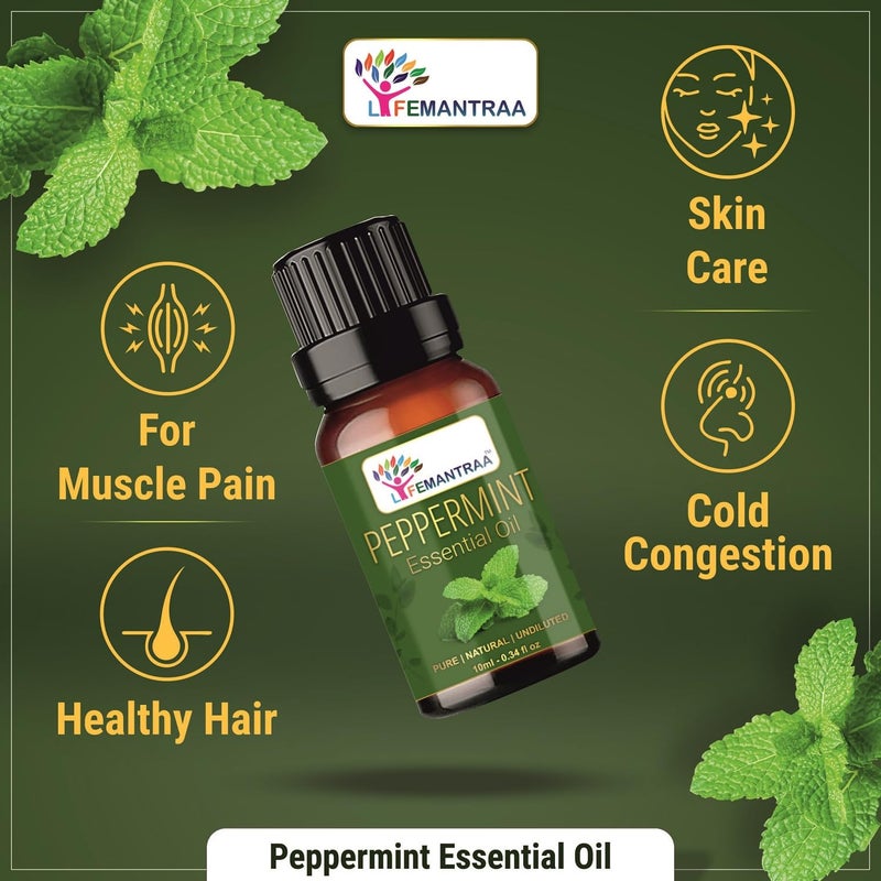Lifemantraa Lifemantraa Pure Lavender and Peppermint Pepermint Essential Oil for Home Fragrance Diffuser Essential Oils Set for Room Air Freshener Aroma Oil Diffusers Soap Making Candle Making 15ml Each 30ml  - Image 3