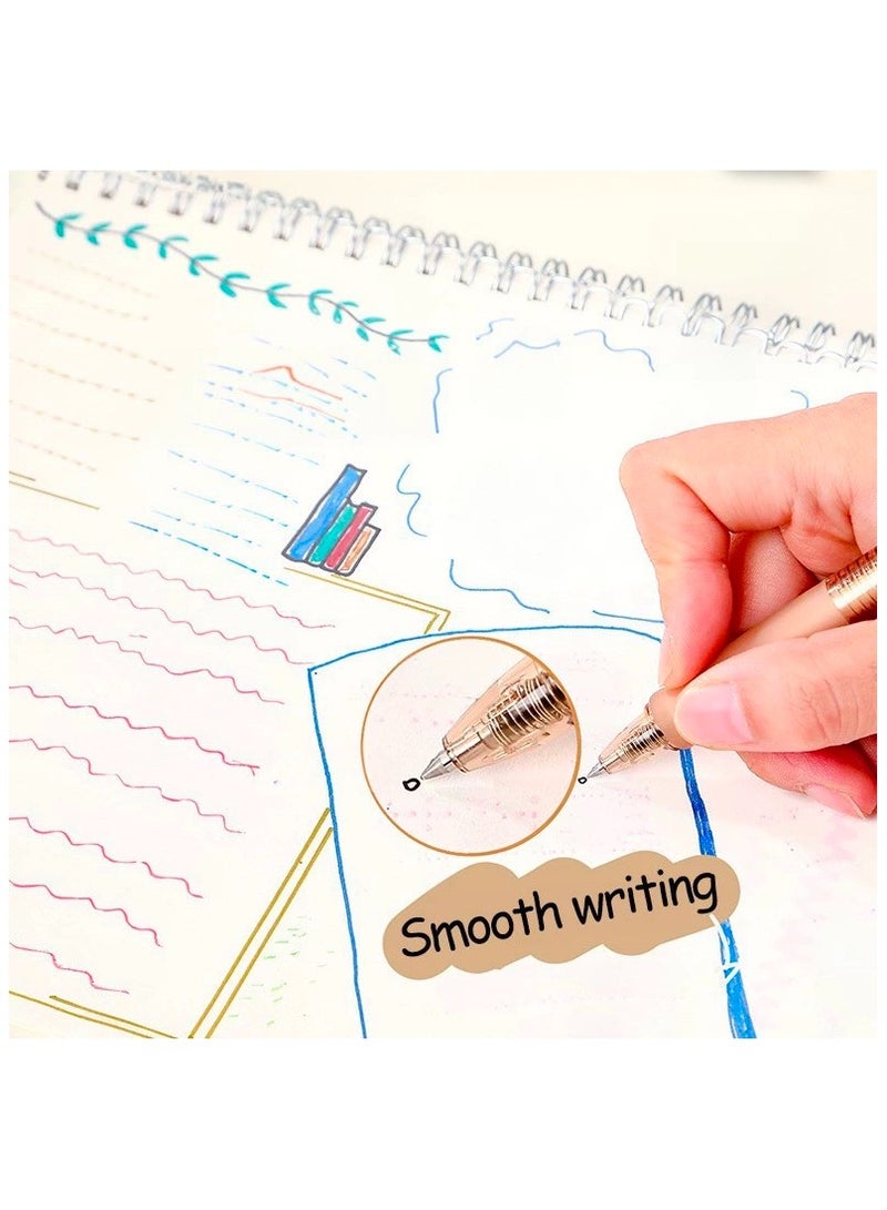 Gel Ink Pens Set, 1-Pack Highlighter Pen and Retractable 5-Pack Black Ink Pens With 0.5mm Fine Point Note for Writing , School and Office (Brown) - Image 4