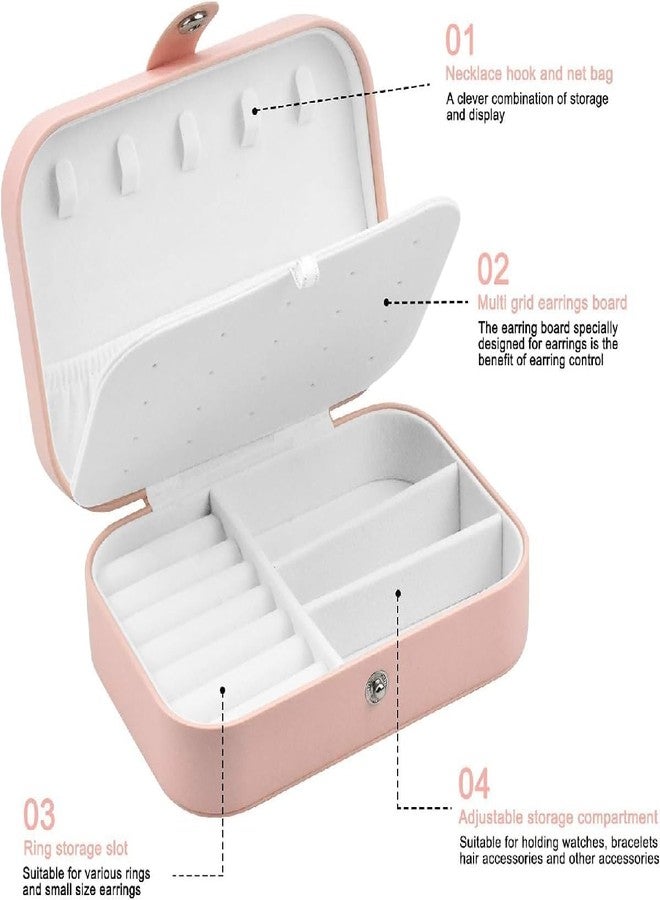 CLICKSWIFT علبة عرض وتخزين مجوهرات محمولة من CLICKSWIFT، منظم للخواتم والأقراط والقلائد والأساور، علبة هدايا مجوهرات للبنات والسيدات، قطعة واحدة متعددة الألوان (المجوهرات غير متضمنة). - Image 2