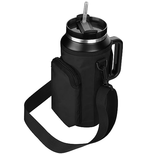 Xxerciz Water Bottle Carrier Bag for Stanley 64oz Tumbler with Handle, Water Bottle Holder with Adjustable Strap, Bottle Sling Sleeve with Phone Pouch, Stanley Cup Accessories for Walking Hiking - Image 1