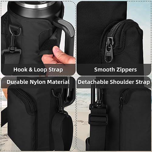 Xxerciz Water Bottle Carrier Bag for Stanley 64oz Tumbler with Handle, Water Bottle Holder with Adjustable Strap, Bottle Sling Sleeve with Phone Pouch, Stanley Cup Accessories for Walking Hiking - Image 5