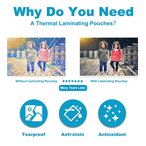 Tapsin 5 Mil Laminating Sheets, Holds 8.5 x 11 Inch Sheets 200 Pack, Thermal Laminating Pouches for Laminator, 9 X 11.5-inches/Letter Size Thermal Laminating Paper, Round Corner - Image 3