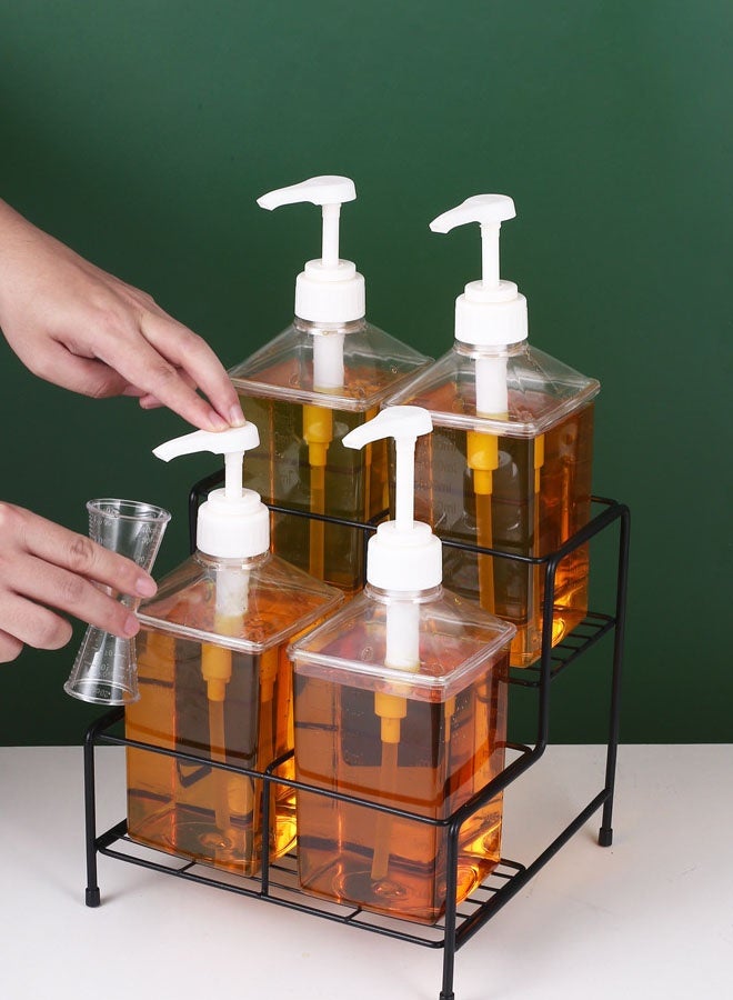 Hanayo Coffee Syrup Rack Coffee Cup Holder Metal Rack Coffee Syrup Bottle Rack for Coffee Bar Accessories Kitchen(Black) - Image 4