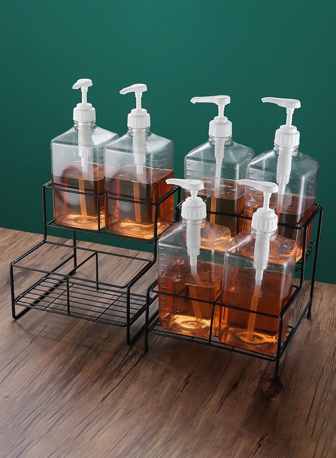 Hanayo Coffee Syrup Rack Coffee Cup Holder Metal Rack Coffee Syrup Bottle Rack for Coffee Bar Accessories Kitchen(Black) - Image 5