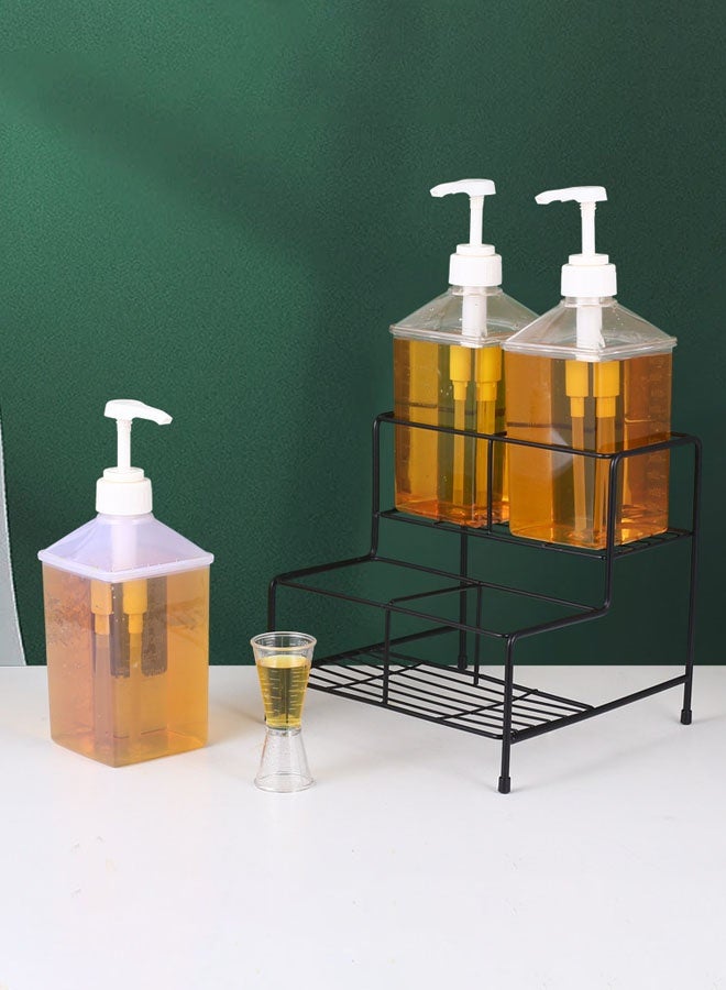 Hanayo Coffee Syrup Rack Coffee Cup Holder Metal Rack Coffee Syrup Bottle Rack for Coffee Bar Accessories Kitchen(Black) - Image 3