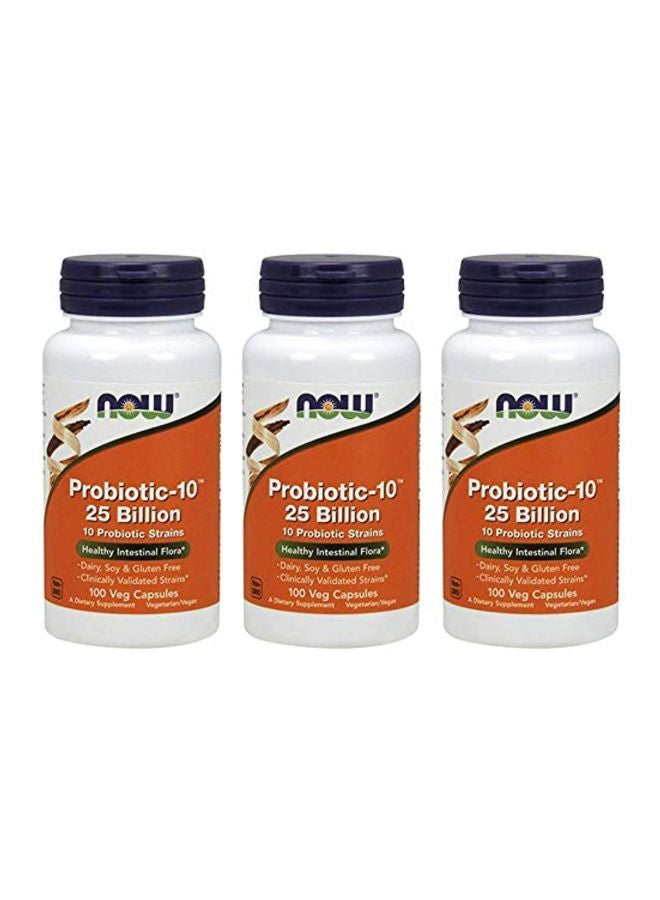 Pack Of 3 Probiotic-10 25 Billion - 100 Capsules