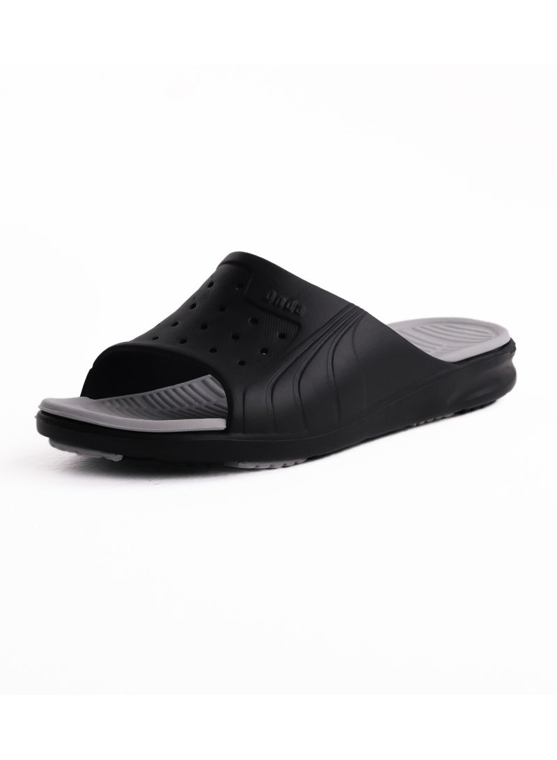 Onda Onda Panama Comfortable, Light Weight & Stylish Slide Sandal for Men - Black & Grey - 40/41  - Image 1