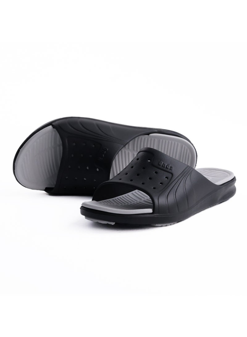 Onda Onda Panama Comfortable, Light Weight & Stylish Slide Sandal for Men - Black & Grey - 40/41  - Image 3