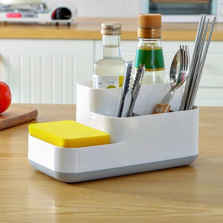OLMARTT KITCHENWARE Bathroom Sink Caddy Storage Box for Soap Hand Wash Tooth Brush Makeup Organizer Cosmetic Storage Box Cosmetics Shaving Kit and Toiletry Stand Makeup Stand (Pack of 1) - Image 4