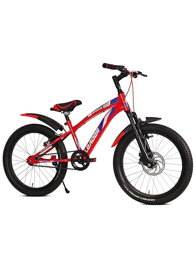 ليدر دراجة سبيدي بايك 20T أحادية السرعة للأطفال مع نظام تعليق أمامي وفرامل قرصية أمامية مثالية للأعمار من 7 إلى 10 سنوات - Image 1