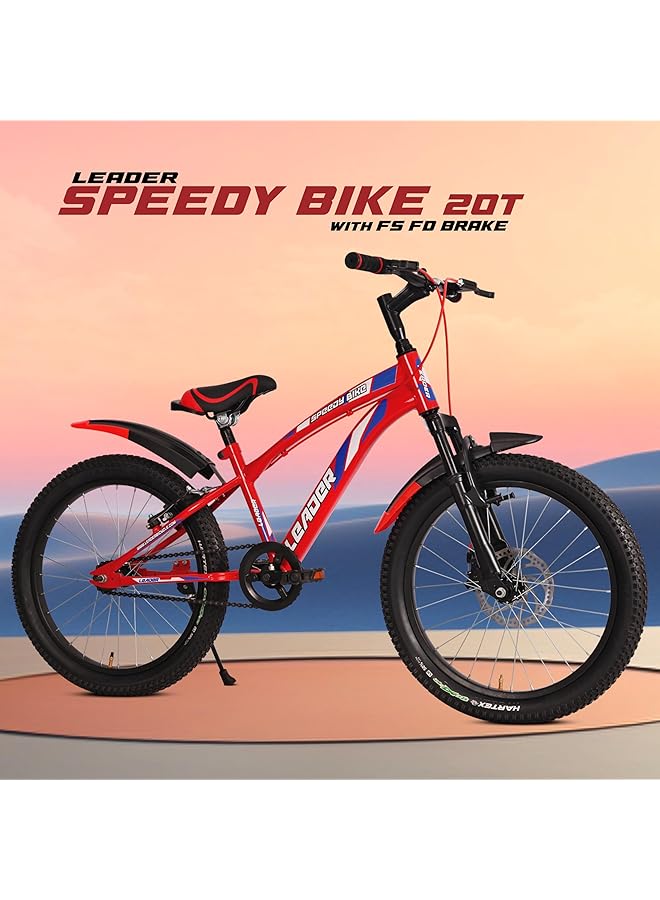ليدر دراجة سبيدي بايك 20T أحادية السرعة للأطفال مع نظام تعليق أمامي وفرامل قرصية أمامية مثالية للأعمار من 7 إلى 10 سنوات - Image 2