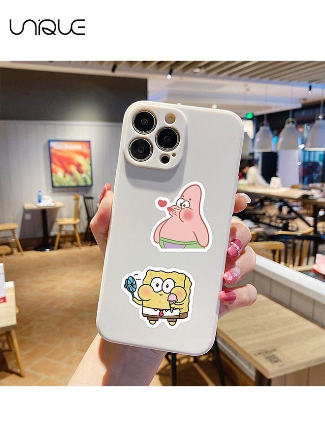 104 Pcs Cartoon Lovely SpongeBob Stickers - Skateboard Guitar Stickers Waterproof for Kids Teens Adults Luggage Laptop Decal Stickers