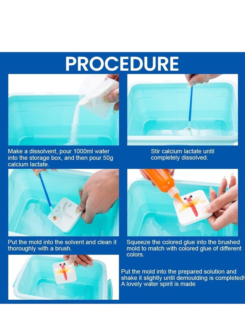 DURKU Magic Water Elf Beads Toy Set with Box, DIY Fun Puzzle 12 Color and 14 Shape Mold Handmade Water Beads Elves Toy, Creative Activities for Kids and Children Age 3+ - Image 2