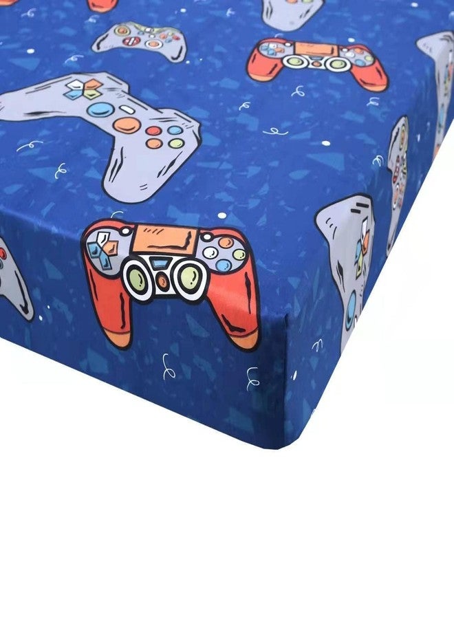 SDIII 3PCS Blue Gamer Twin Fitted Sheet Set, Bed in a Bag Gaming Bedding Fitted Sheet Twin, Soft Microfiber, Cute Bed Sheets for Kids Boys and Girls, 1 Fitted Sheet and 2 Pillowcases - Image 3