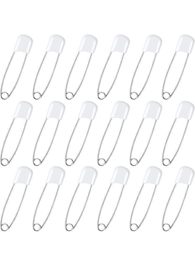 Joyberg 100 Pcs Diaper Pins, 2.2in Diaper Pins for Cloth Diapers Heavy Duty, Stainless Steel Baby Safety Pins, Plastic Head Baby Pins with Safe Locking Closures (White) - Image 1