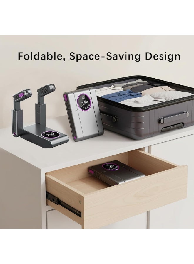 Shoe Dryer Double Arm Portable Device – Foldable Boot Warmer with Timer and Adjustable Angles – Fast Drying Two Pairs at Once - Image 3