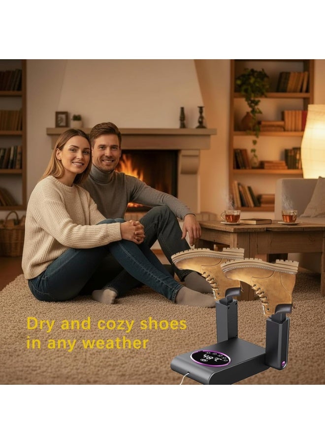 Shoe Dryer Double Arm Portable Device – Foldable Boot Warmer with Timer and Adjustable Angles – Fast Drying Two Pairs at Once - Image 2