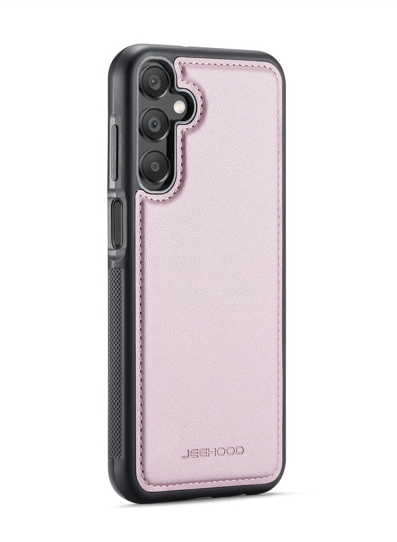 JEEHOOD Phone Case cover Luxury PU Leather Back Cover Cover  Compatible with  Samsung Galaxy A16 (Pink) - Image 2