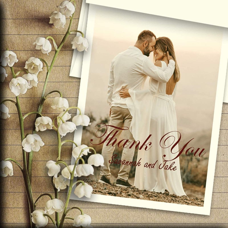 Hamilco بطاقات ملاحظة فارغة من هاميليكو مع أظرف مسطحة 5" × 7" ورق كرتوني كريمي 80 رطل - 100 عبوة - Image 5