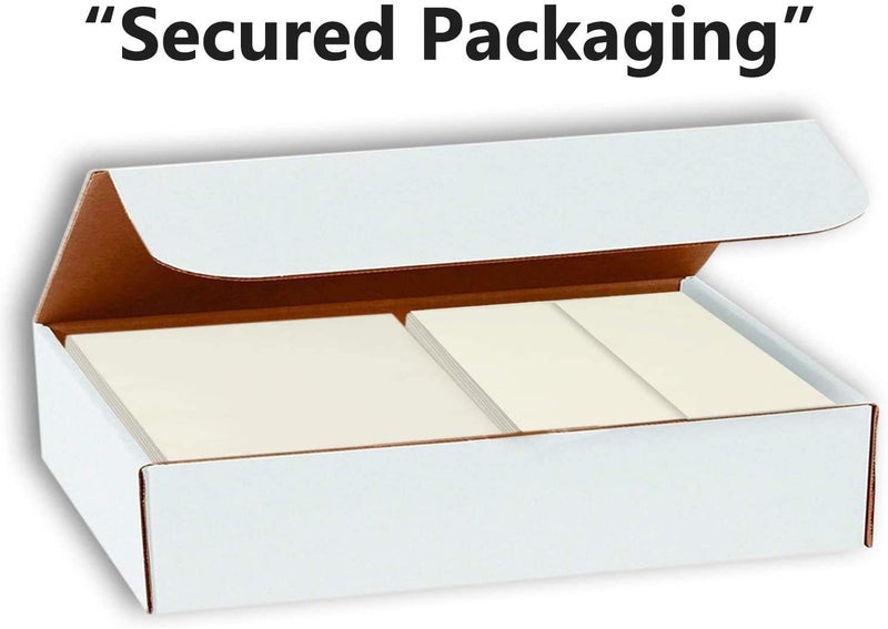 Hamilco بطاقات ملاحظة فارغة من هاميليكو مع أظرف مسطحة 5" × 7" ورق كرتوني كريمي 80 رطل - 100 عبوة - Image 4