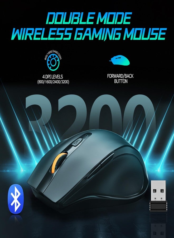 Taiahiro Wireless Mechanical Gaming Keyboard and Mouse, 98 Keys RGB Backlit Blue Switch Keyboards, Ergonomic Wireless Gaming Mice with Mouse Pad, 3-Mode USB-C/2.4G/BT5.0, Anti-Ghosting for PC Laptop Gamer - Image 4