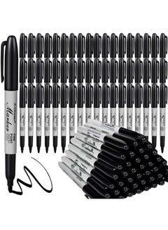 Yahenda 150 Pack Permanent Markers Bulk Permanent Marker Set Fine Point Marker Pens Work On Wood, Metal, Stone, Glass Waterproof Quick Drying For Home Office Supplies(Black)  - Image 1