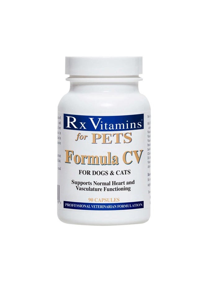 Rx Vitamins Formula CV for Dogs & Cats - Cat and Dog Heart Health - Feline & Canine Cardiac Support - 90 ct  - Image 1