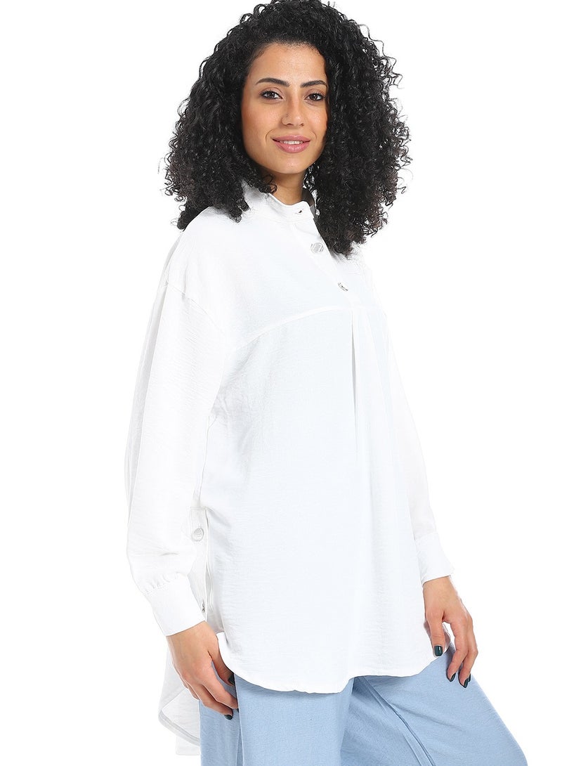 Caesar Women's long-sleeved, half-neck, button-down blouse - Image 2
