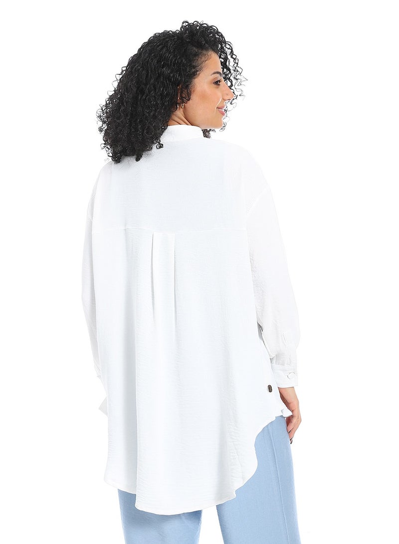 Caesar Women's long-sleeved, half-neck, button-down blouse - Image 3