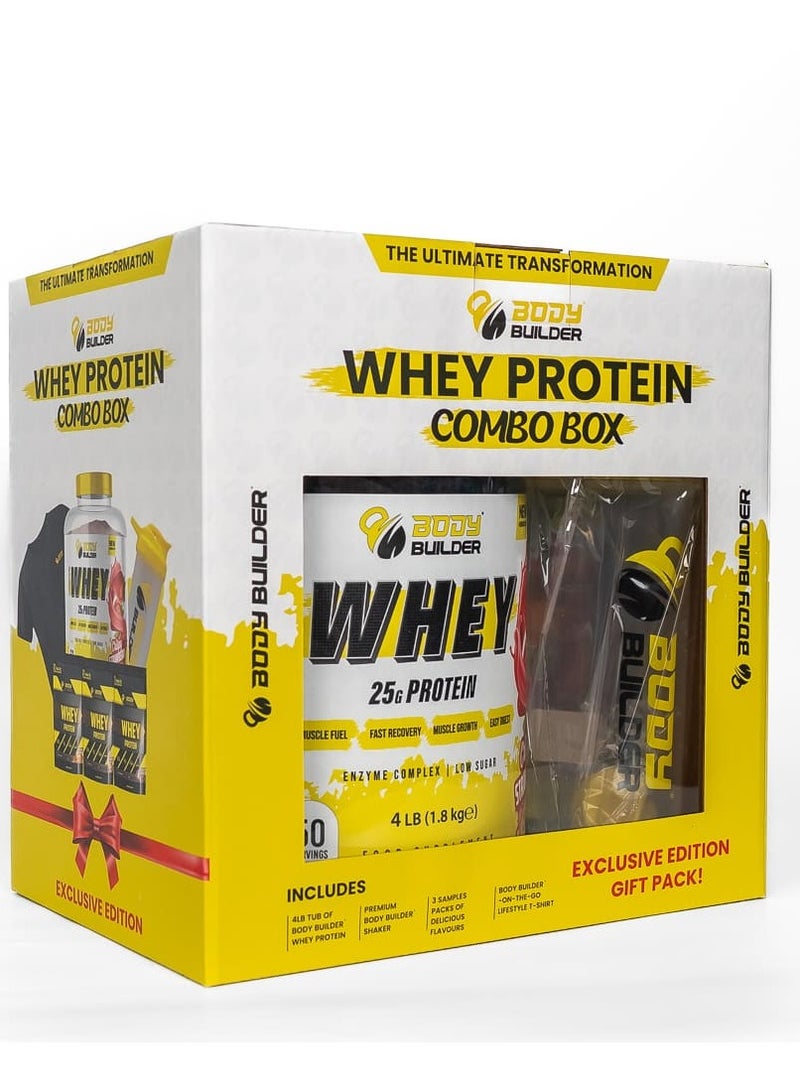 Body Builder Premium Whey Protein New Gen Crispy Strawberry 4 LB Combo Box