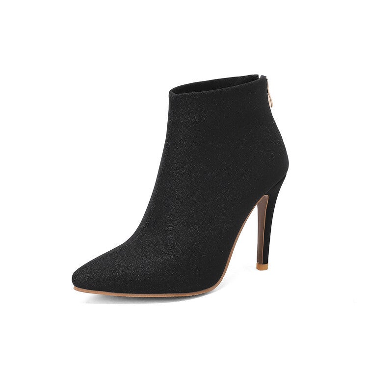 Pointed Thin Heel Ankle Boots Large Size High Heel Women'S Boots T629 - Image 5