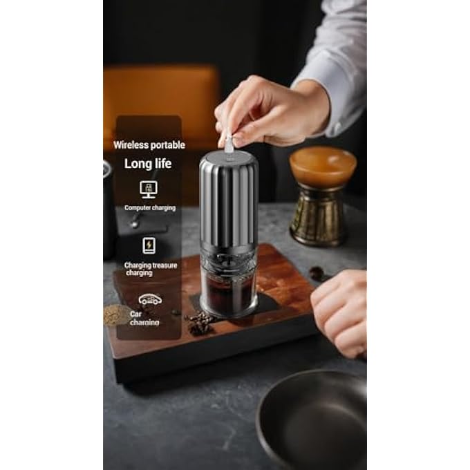 Honwor Portable Electric Coffee  Spice Grinder Adjustments OneTouch Operation EasyClean  TravelFriendly Design - Image 5