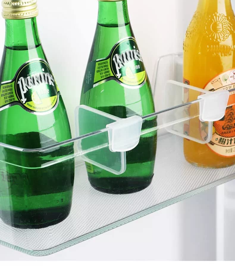 JIGVA jigva Plastic Refrigerator Internal Drawer Shelf Divider Clip Expandable Fridge Drawers Storage Partition Bottle Food Packets Organizer for Refrigerator 4Pcs  - Image 4