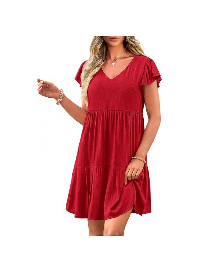 NIBEMINENT Women's Cross-Border Euro-American Summer Casual Short Dress 2024  - Image 1