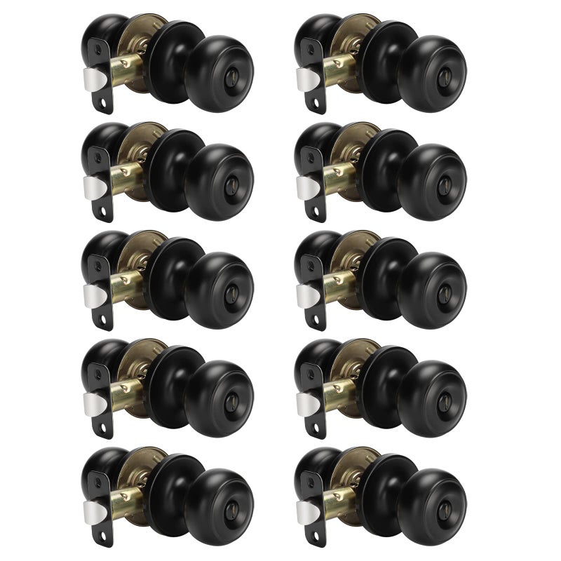 Haidms 10 Packs Black Interior Door Knob Matte Black Door Knob Interior Privacy Black Bedroom Door Knobs Black Door Knobs Interior Bulk Indoor Guest Door KnobMatte Black