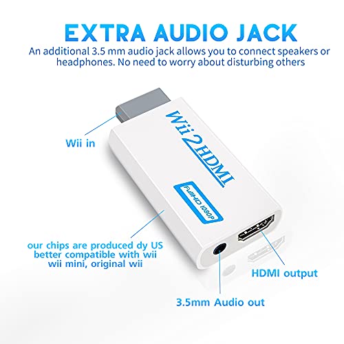 Xahpower 2 in 1 Accessories Bundle Kits for Wii, Wired Infrared Ray Sensor Bar and Wii to hdmi Converter Compatible with Nintendo Wii - Image 2