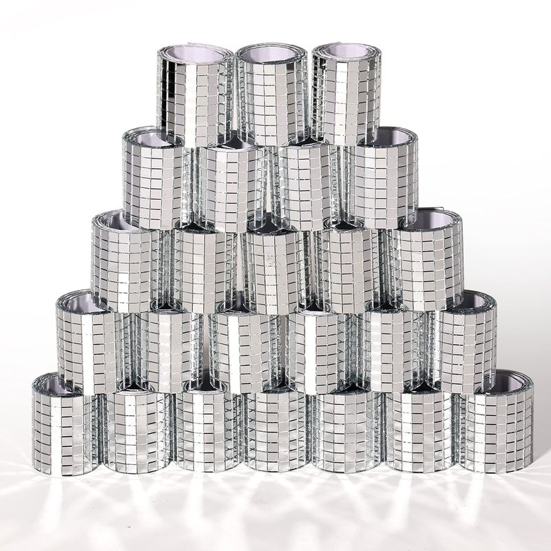 بلاط كرة الديسكو PP OPOUNT 11800 قطعة 5 × 5 مم بلاط مرآة ذاتي اللصق للحرف الفنية والكولاج DIY وزينة كرة الديسكو الداخلية والخارجية