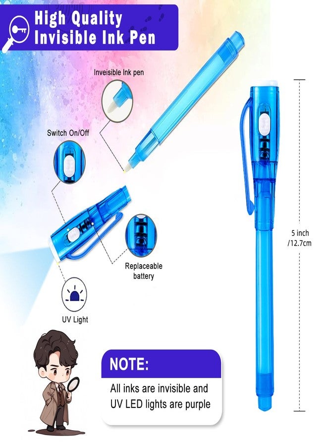 EODVICS 28 Pack Bulk Invisible Ink Spy Pen with UV Light, Secret Messages Magic Marker, Classroom Prizes Birthday Party Favors Easter Halloween Christmas Gifts for Kids 3+ - Image 2
