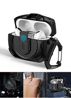 Airpods 4 Case, Automatic Security Lock Protective Case Airpods 4th Gen 2024 Black Visible on the Front, Airpods 4 Case with Lock Attachment for Airpods 4 Shock Resistant Case with Carabiner