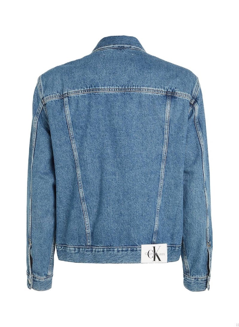 Calvin Klein Jeans - Calvin Klein Jeans Men's Jackets - Straight fit - Outwear - Cotton, Denim , Blue - Image 1
