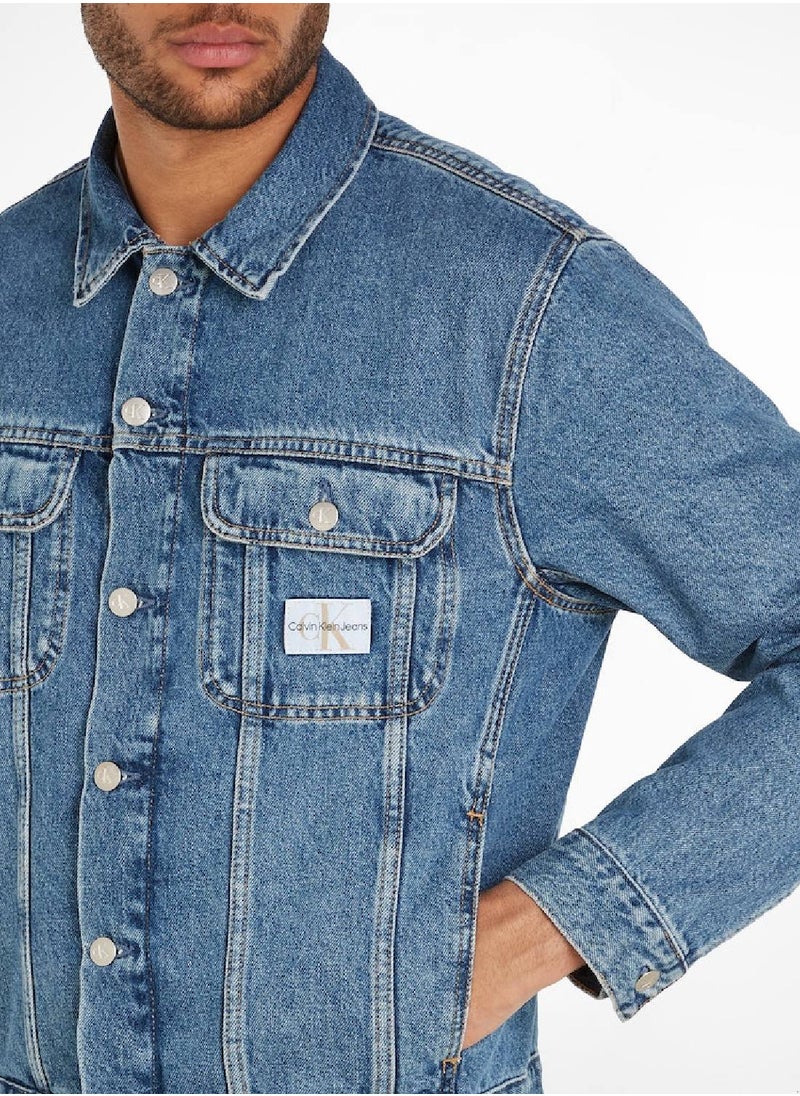 Calvin Klein Jeans - Calvin Klein Jeans Men's Jackets - Straight fit - Outwear - Cotton, Denim , Blue - Image 1