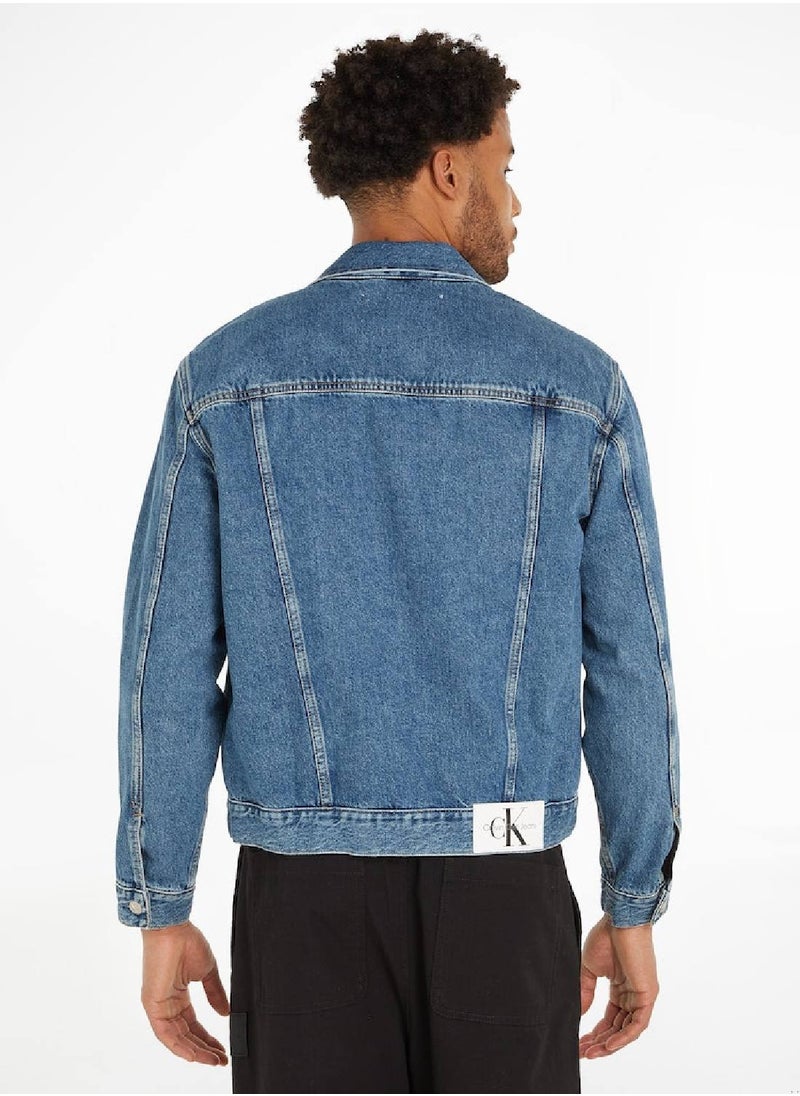 Calvin Klein Jeans - Calvin Klein Jeans Men's Jackets - Straight fit - Outwear - Cotton, Denim , Blue - Image 1